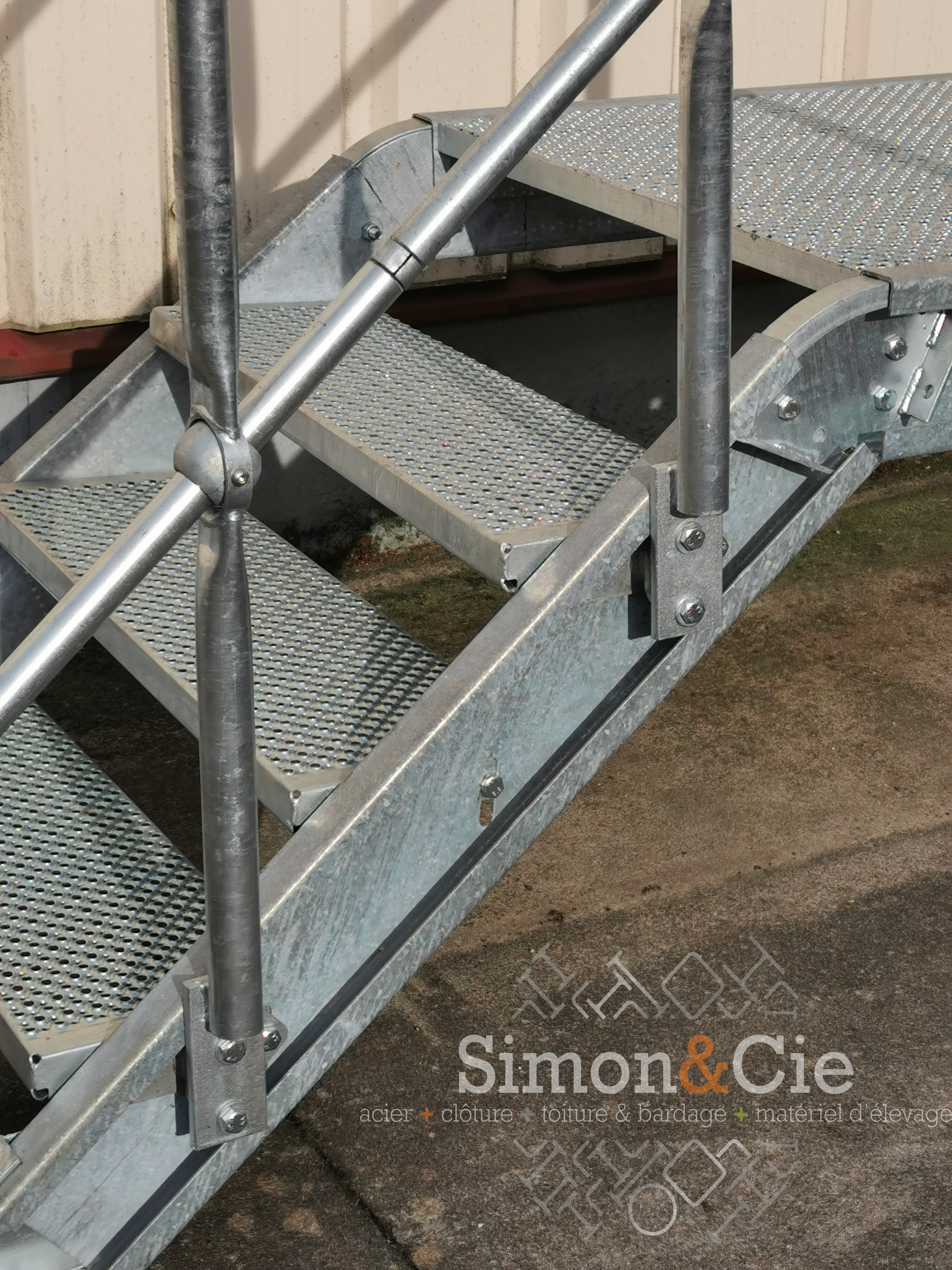 poteaux galvanisés pour rampe modulaire d'escalier galvanisé